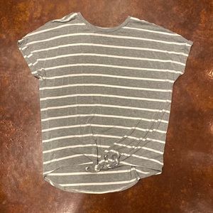 Grey and white striped tee